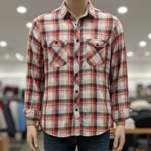 Untitled Red and Gray Plaid Shirt